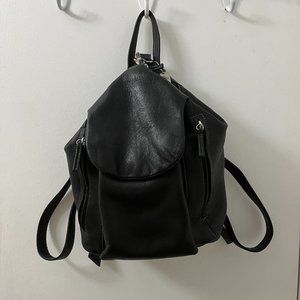 Tignanello Black Leather Vintage Backpack Bag